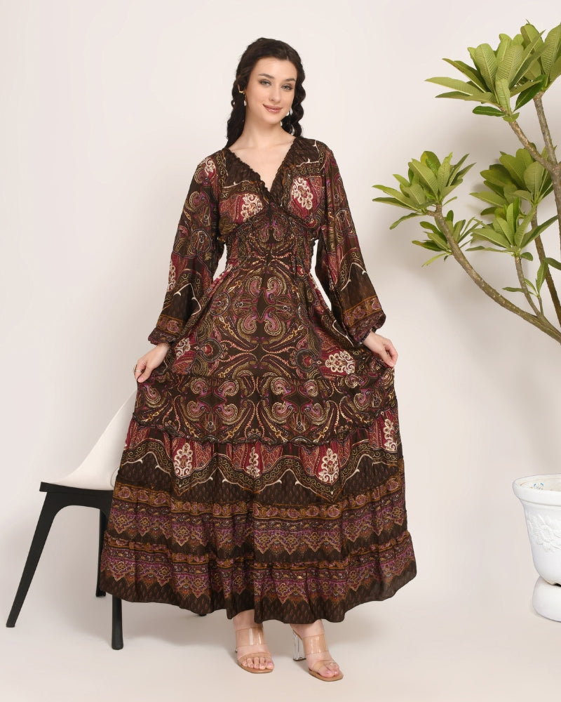 Zinnia plum dust maxi dress – Boholyfe