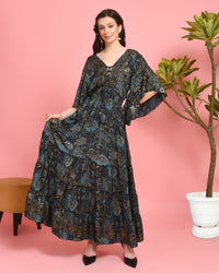 Rhea midnight garden maxi dress