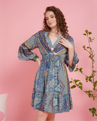 Boho drift blush short dress