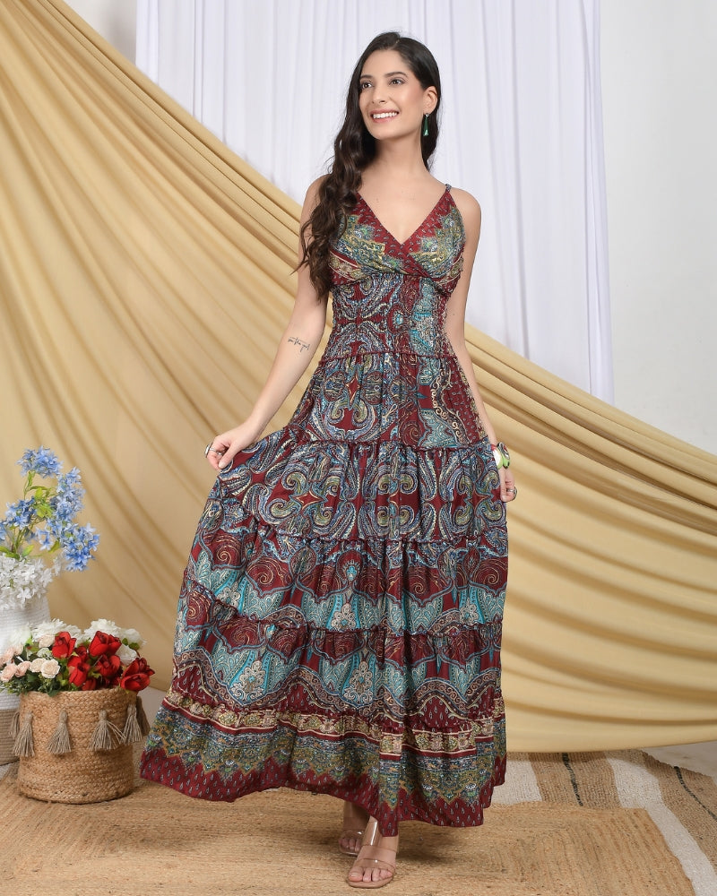 Aurora twilight muse tiered maxi dress
