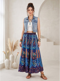 Midnight tide bohemian skirt