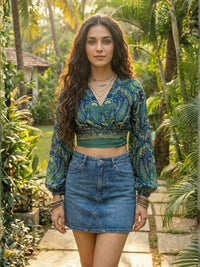 Vireya ocean bloom boho wrap top