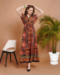 Zelina sunset spice boho maxi dress