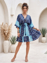 Sabine ocean jewel boho mini dress