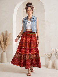 Cinnamon ember boho maxi skirt