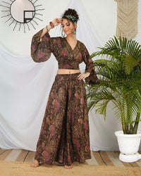 Evelina mocha rose palazzo set