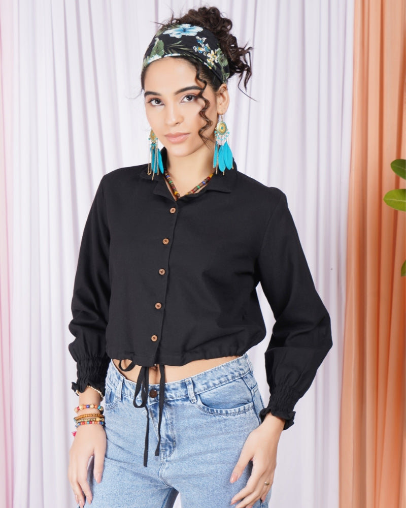 Selene eclipse drawstring cotton top