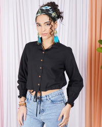 Selene eclipse drawstring cotton top