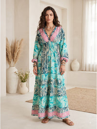 Marielle blue lagoon boho maxi dress