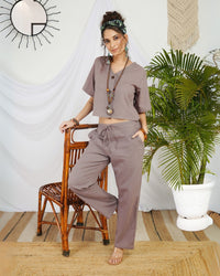 Clio blush mauve cotton co-ord set