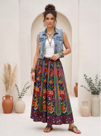 Peacock trail bohemian skirt