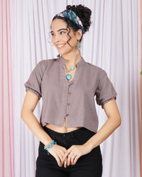 Elara pebble-soft boho cotton top