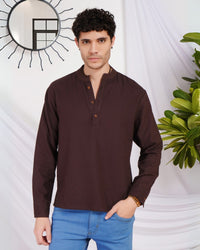 Orion rusted cocoa cotton shirt