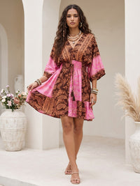 Rosalie cocoa pop boho mini dress