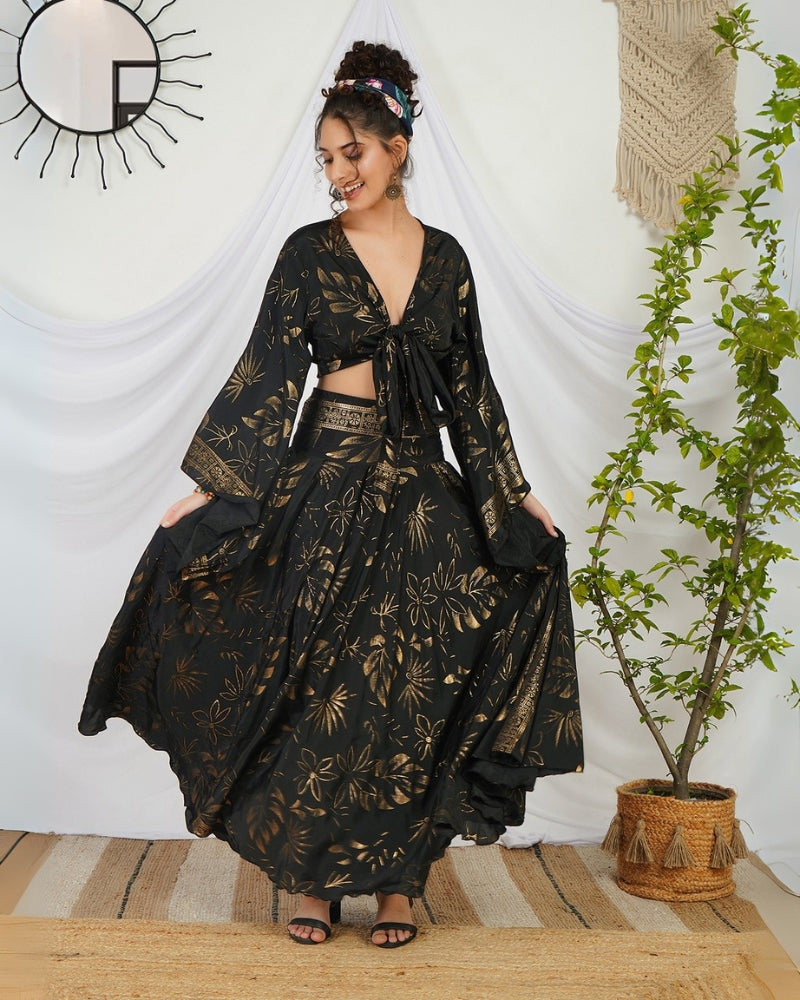 Isolde twilight boho co-ord set with skirt