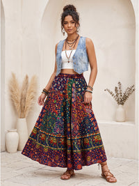 Forest ember boho maxi skirt