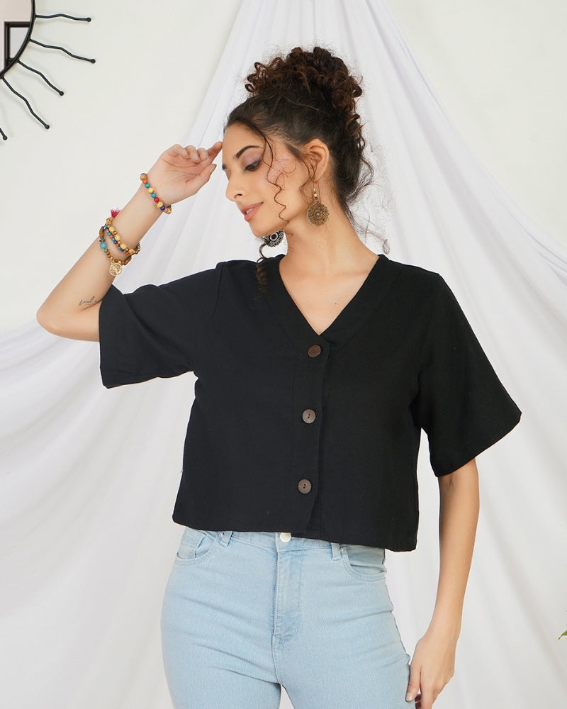 Marceline raven bohemian crop top