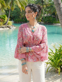 Tahlia blossom pink peplum top