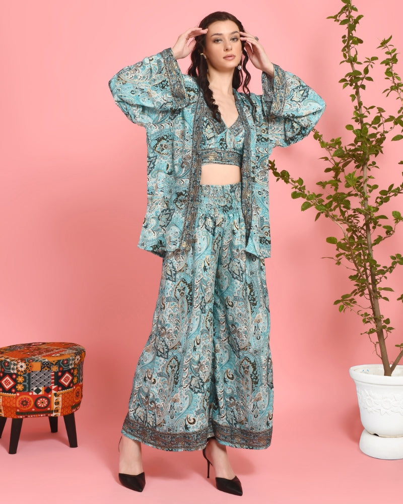 Naida ocean bloom 3 piece co-ord set