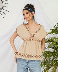 Aveline sandstone boho cotton top