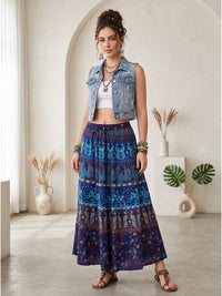 Azure spirit boho maxi skirt