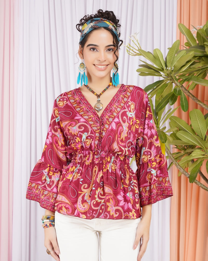 Briella pink dream peplum top