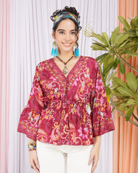 Briella pink dream peplum top