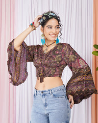 Clarisse cocoa-wine ruche top