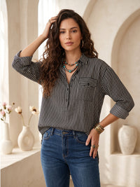 Onyx whisper oversize popover shirt