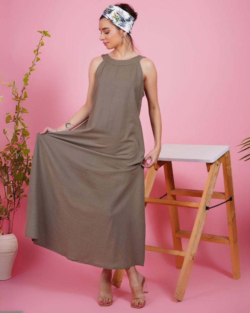 Mystic sandstone khadi maxi dress