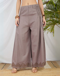 Mauve mist cotton palazzo pants