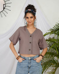 Vivienne smoky mauve boho top