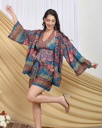 Sienna raspberry teal three piece co-ord set