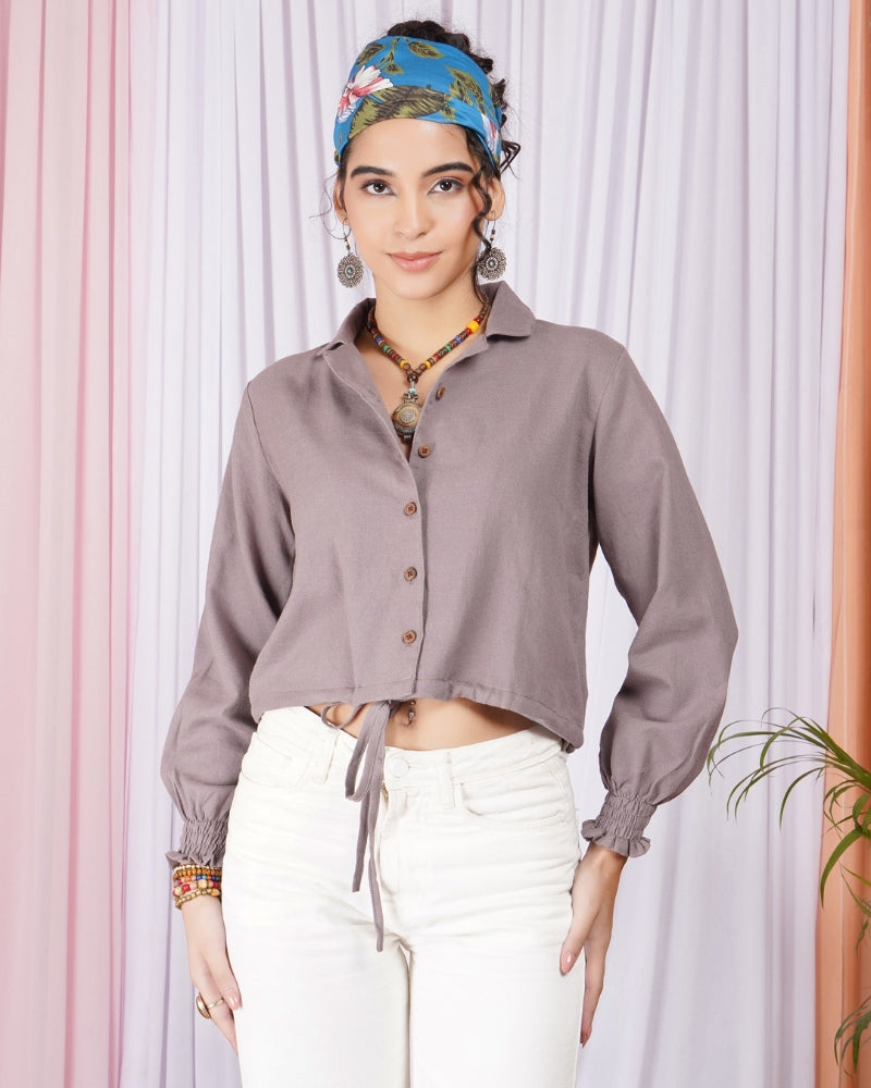 Mirelle mauve-twist boho cotton top