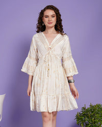 Ivory bloom muse short dress