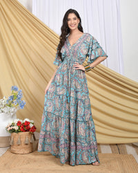 Celestine blush breeze tiered maxi dress