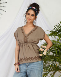 Amelie driftwood charm boho top