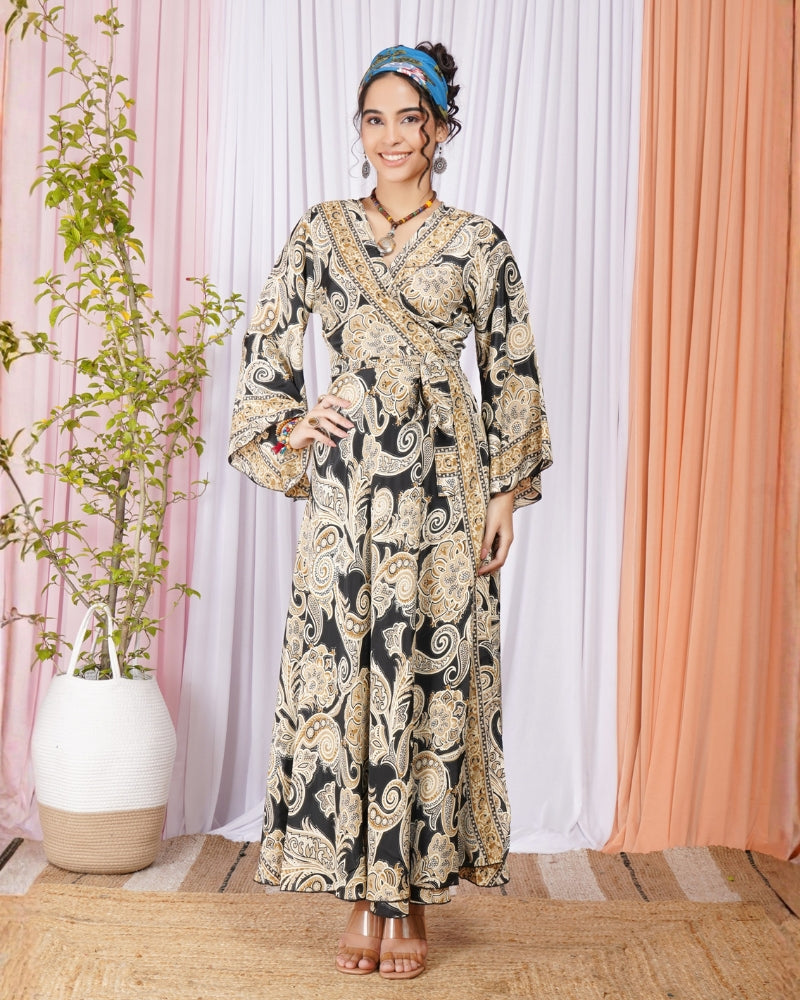 Callista night bloom wrap maxi dress