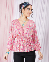 Tahlia blossom pink peplum top