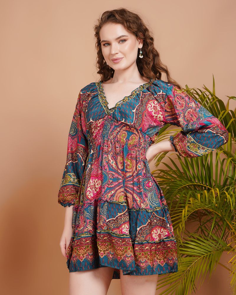 Celina peacock radiance mini dress