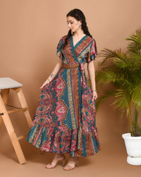 Naomi boheme wrap maxi dress