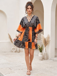 Cosette sunset noir boho mini dress