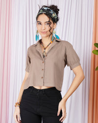 Sariah breeze cuban collar cotton top