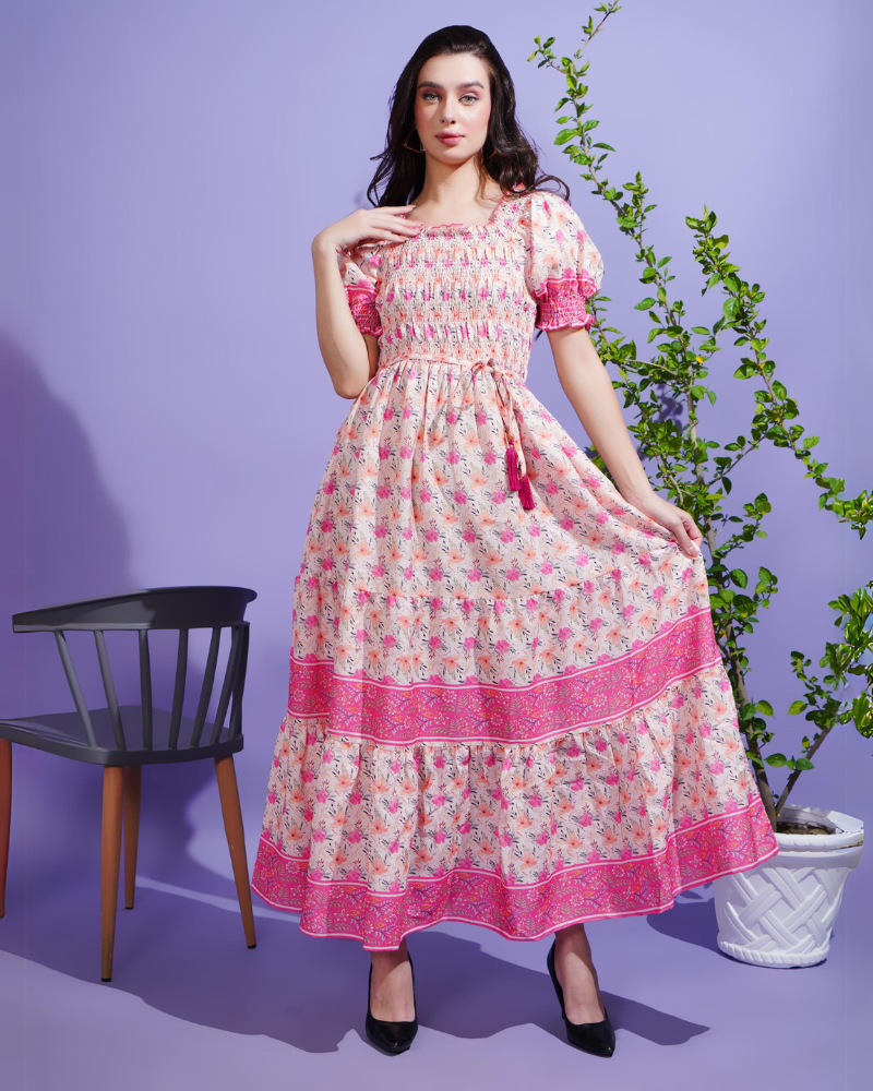 Pink meadow maxi dress