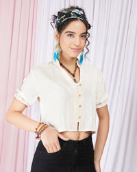 Maribel moon-white mandarin top