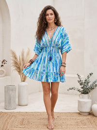 Rosalie azure lagoon mini dress