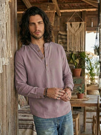 Soren dusty mauve cotton shirt