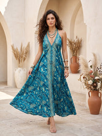 Zinnia blue lagoon boho maxi dress