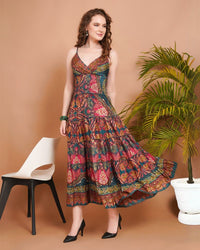 Amara peacock glow maxi dress