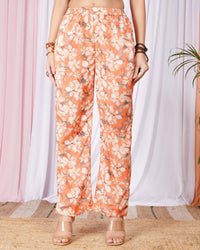 Odette citrus-floral comfort trousers